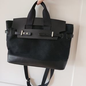 Cabas Japan Canvas Leather Top Handle Crossbody Convertible Bag